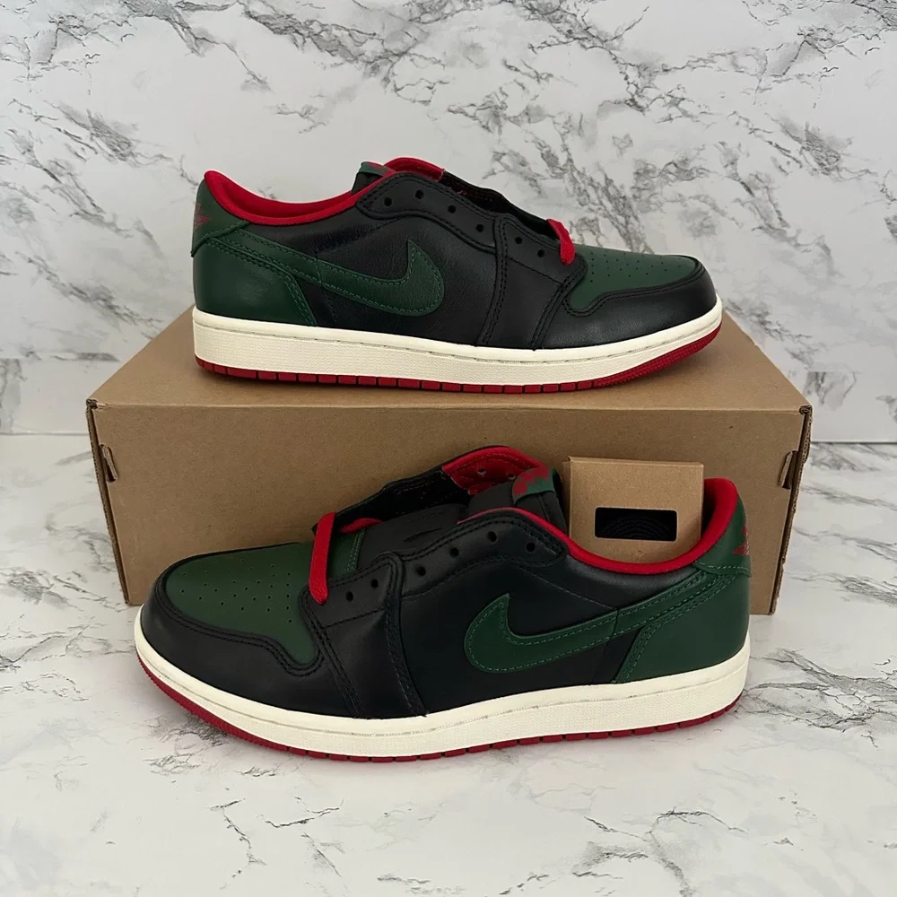 Nike Air Jordan 1 Retro Low OG Black Gorge Green Shoes CZ0775 Women's Size 8.5
